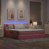 vidaXL Bed met LED-striplichten met opslag Roze 180 x 200 cm Fluweel
