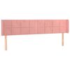 vidaXL Hoofdbord met randen 163x16x78/88 cm fluweel roze
