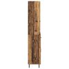 vidaXL Hoge kast Oud Hout 69,5 x 34 x 180 cm Geengineerd Hout en Glas