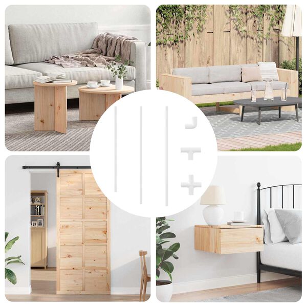 vidaXL PVC Pijp 2 pcs Wit 12,2 x 1,8 x 500 mm Mterialpp en PE