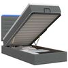 vidaXL Ottoman Bed met Matrassen en LED Donkergrijs 80 x 200 cm Stof
