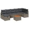 vidaXL Tuinbankenset met kussen met opslag 8 pcs Grijs poly rattan