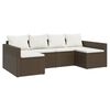 vidaXL 2-delige Loungeset met kussens poly rattan bruin