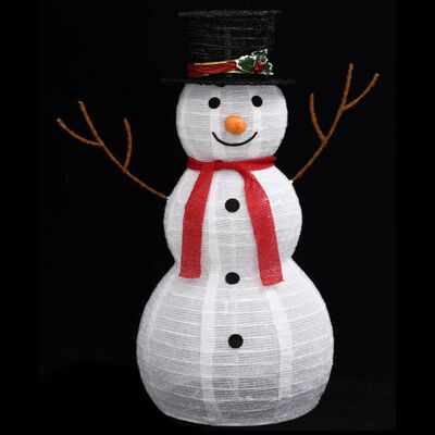 vidaXL Decoratieve sneeuwpop LED 90 cm luxe stof