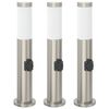 vidaXL Bolderverlichting met stopcontact 3 stuks 50 cm roestvrij staal IP44