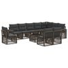 vidaXL Tuinbankenset 11 st Grijs en Donkergrijs poly rattan