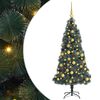 vidaXL Artificial Pre-lit Kerstboom met Ballenset Groen 180 cm PET