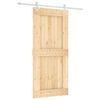 vidaXL Schuifdeur Natuurlijk en Wit 95 x 210 cm Massief Grenenhout