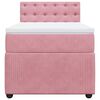 vidaXL Boxspring met matras fluweel roze 90x200 cm