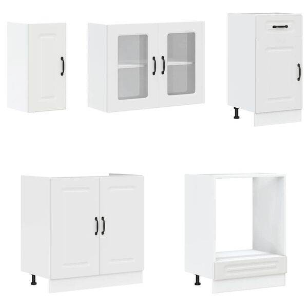 vidaXL 8-delige Keukenkastenset Kalmar bewerkt hout wit