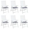 vidaXL Tuinstoelkussens 6 st 40x40x4 cm oxford stof ruitpatroon grijs