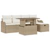 vidaXL Tuin Sofa Set 6 st Beige poly rattan