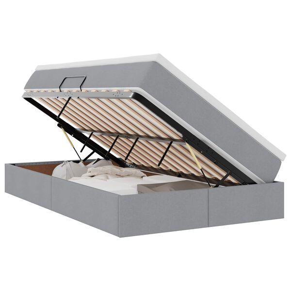 vidaXL Opslag bed met matras Lichtgrijs 120 x 200 cm Polyester