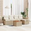 vidaXL Tuin Sofa Set met opslag 6 pcs Beige Poly riet