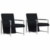 vidaXL Fauteuils 2 st met chroom frame kunstleer zwart