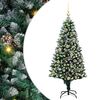vidaXL Kunstkerstboom Groen 150 cm PVC en Staal en Kunststof
