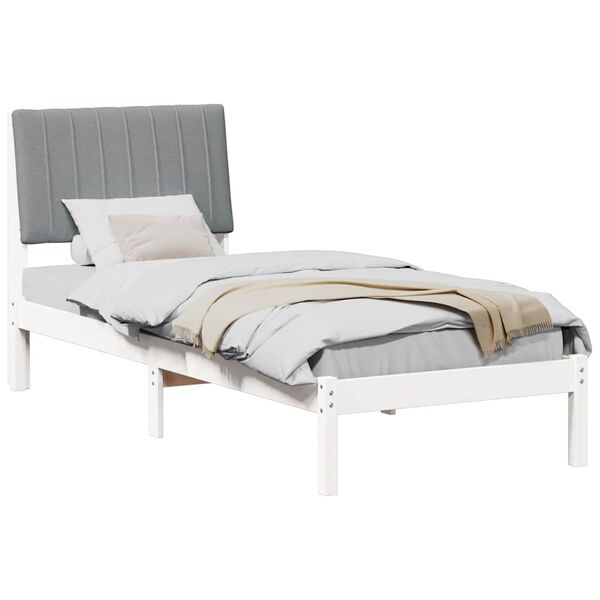 vidaXL Bedframe met hoofdeinde Wit 80 x 200 cm Massief grenenhout