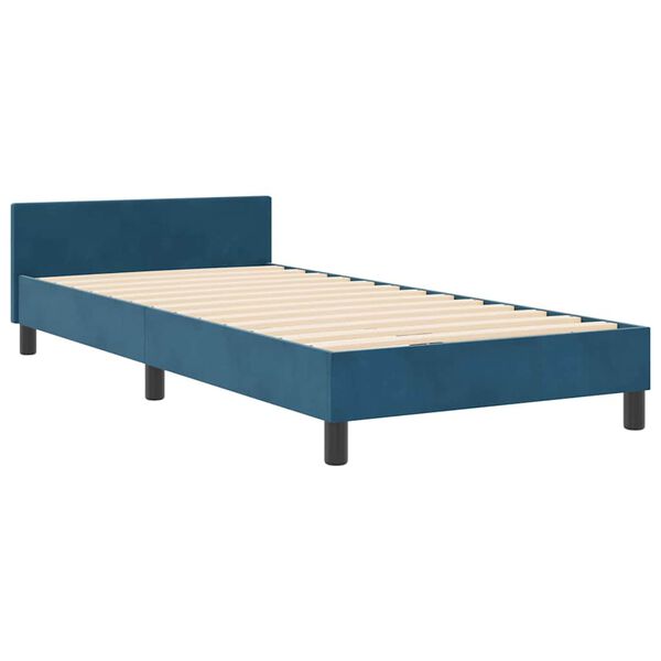 vidaXL Boxspringbed met hoofdeinde Donkerblauw 90 x 200 cm Fluweel