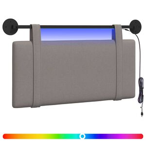 vidaXL Hangend hoofdbord Met LED-verlichting Taupe Stof