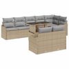 vidaXL Tuin Sofa Set met kussen met kussen 9 pcs Beige Poly Rattan