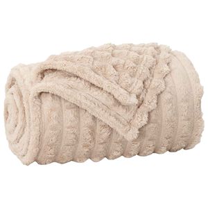 vidaXL Gooi Deken Beige 150 x 130 cm 0.5 kg Fleece