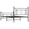 vidaXL Bedframe met hoofd- en voeteneinde metaal zwart 107x203 cm