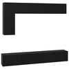 vidaXL Tv-meubelset Wandgemonteerd 6 pcs Zwart Eiken Bewerkt hout