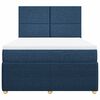 vidaXL Boxspring met matras stof blauw 140x200 cm
