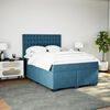 vidaXL Boxspring met matras fluweel blauw 140x200 cm