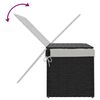 vidaXL Wasmand met deksel 55,5x35x34 cm poly rattan zwart
