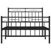 vidaXL Bedframe met hoofd- en voeteneinde metaal zwart 107x203 cm