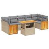 vidaXL 8-delige Loungeset met kussens poly rattan beige