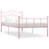 vidaXL Bedframe metaal roze 90x200 cm