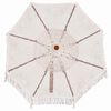 vidaXL Macram&eacute; Parasol Cr&egrave;me 252,5 x 252,5 x 260 cm Katoen en Teakhout
