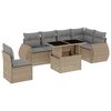 vidaXL 7-delige Loungeset met kussens poly rattan beige