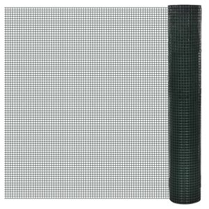 vidaXL Kippengaas 1x25 m gegalvaniseerd staal groen
