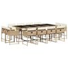 vidaXL 13-delige Tuinset met kussens poly rattan beige
