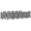 vidaXL Tuin Eetset 13 pcs Lichtgrijs Poly riet