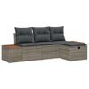 vidaXL Tuin Sofa Set 4 st Grijs poly rattan