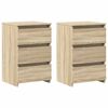 vidaXL Nachtkastjes 2 st 40x35x62,5 cm bewerkt hout sonoma eikenkleur