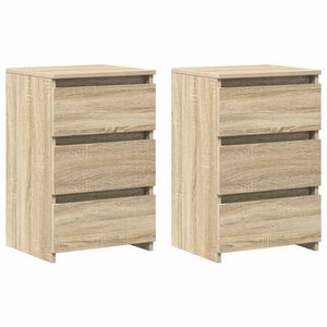 vidaXL Nachtkastjes 2 st 40x35x62,5 cm bewerkt hout sonoma eikenkleur