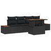 vidaXL Tuin Sofa Set met opslag 5 pcs Zwart Poly riet