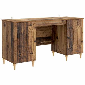 vidaXL Bureau Oud hout 142,5 x 50 x 75 cm Bewerkt hout