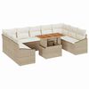 vidaXL Tuin Eetset met kussen 10 pcs Beige en Cr&egrave;me