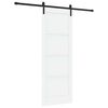 vidaXL Schuifdeur 78 x 211 cm Bewerkt hout Wit en zwart