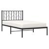 vidaXL Bedframe met hoofdbord metaal zwart 100x200 cm