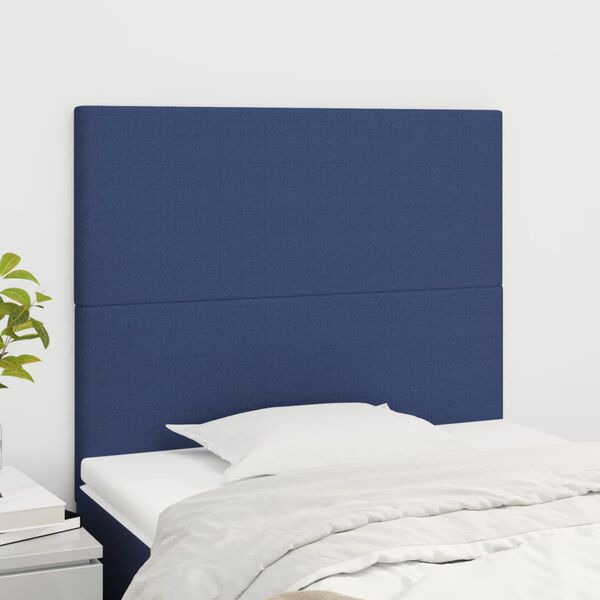 vidaXL Hoofdbord blauw 90x5x118/128 cm stof