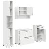 vidaXL Badkamermeubelset 4 pcs Hoogglans wit Geperst Hout en Metaal