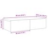 vidaXL Wandschap met lades 60x26,5x15 cm bewerkt hout wit