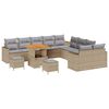 vidaXL Tuinbankenset 17 st 10-Aantal zitplaatsen Beige en Licht Grijs